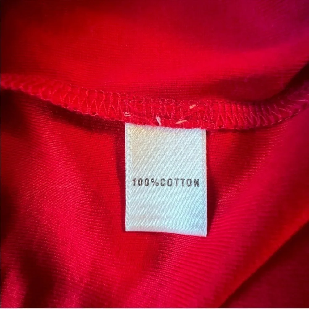 ST. JOHN VTG Red Studded Collar Button Front Polo Shirt 100% Cotton Women's‎ L - Picture 8 of 9